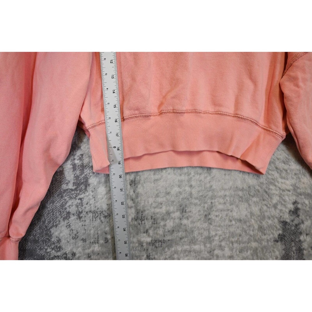 Free People Pink French Terry Pullover Open Back Crop Sweatshirt S Small - Picture 6 of 8